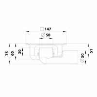 Doucheput Aquaberg Blücher Compact RVS Vloerput ABS Zij en Onderuitlaat 50mm 147x147mm met Waterslot 30mm