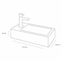 Fonteinset Differnz Helios Links 37.5x18.5x9.5 cm Keramiek Wit (inclusief kraan sifon en afvoer)