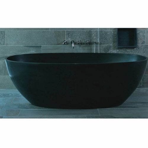 Vrijstaand Bad Luca Sanitair Vasca 180x93x56cm Solid Surface Antraciet 