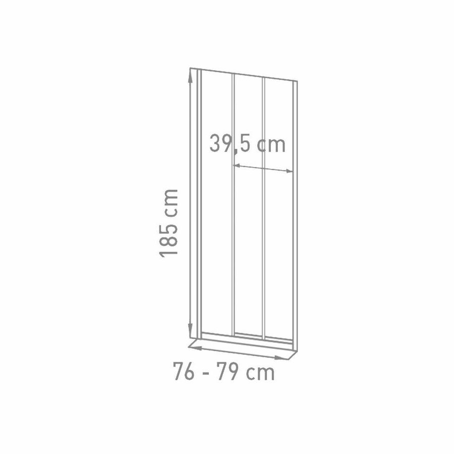 Nisdeur VM Go Avis 80x185cm Schuifdeur 4mm Veiligheidsglas Met Stroken Chroom
