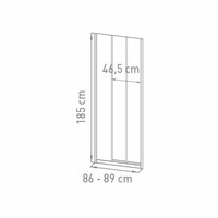 Nisdeur VM Go Avis 90x185cm Schuifdeur 4mm Veiligheidsglas Met Stroken Chroom