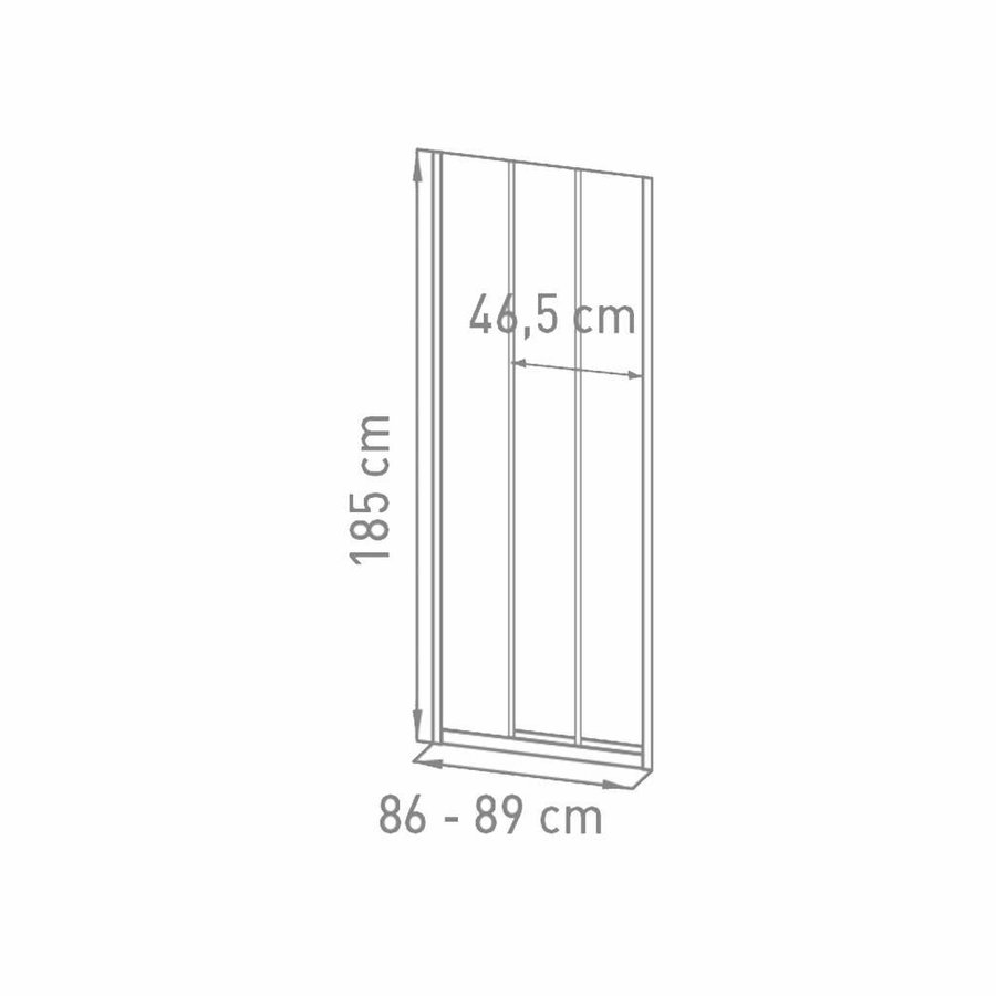 Nisdeur VM Go Avis 90x185cm Schuifdeur 4mm Veiligheidsglas Met Stroken Chroom