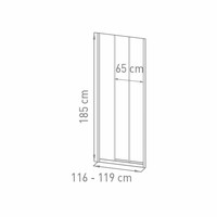 Nisdeur VM Go Avis 120x185cm Schuifdeur 4mm Veiligheidsglas Met Stroken Chroom