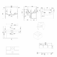 Fontein Luca Sanitair Met Open Schap 32x32x25cm Vierkant Solid Surface Mat Wit