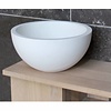 Luca Sanitair Fontein Luca Sanitair Rond 24x24x12cm Mineral Stone Mat Wit Geen Kraangat