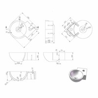 Hoekfontein Luca Sanitair Rond 28x28x12cm Solid Surface Antraciet