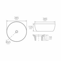 Opbouw Waskom VM Go Adonis 38x38x13.5 cm Porselein Wit