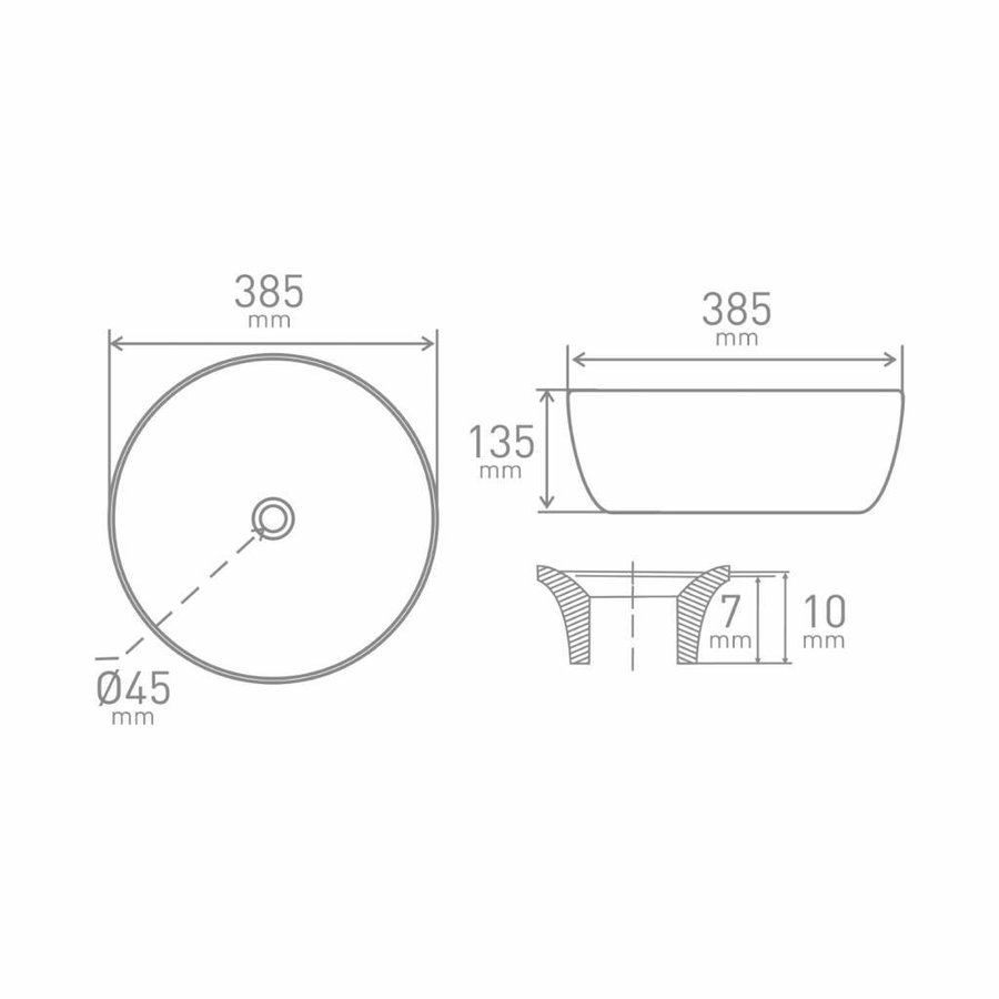 Opbouw Waskom VM Go Adonis 38x38x13.5 cm Porselein Wit