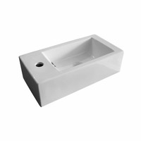 Fontein VM Go Recto Rechthoek 24x50x12cm Porselein Glans Wit