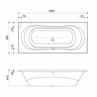 VM GO Jersey Ligbad 180x80cm Acryl 41cm Diep Inclusief Potenstel