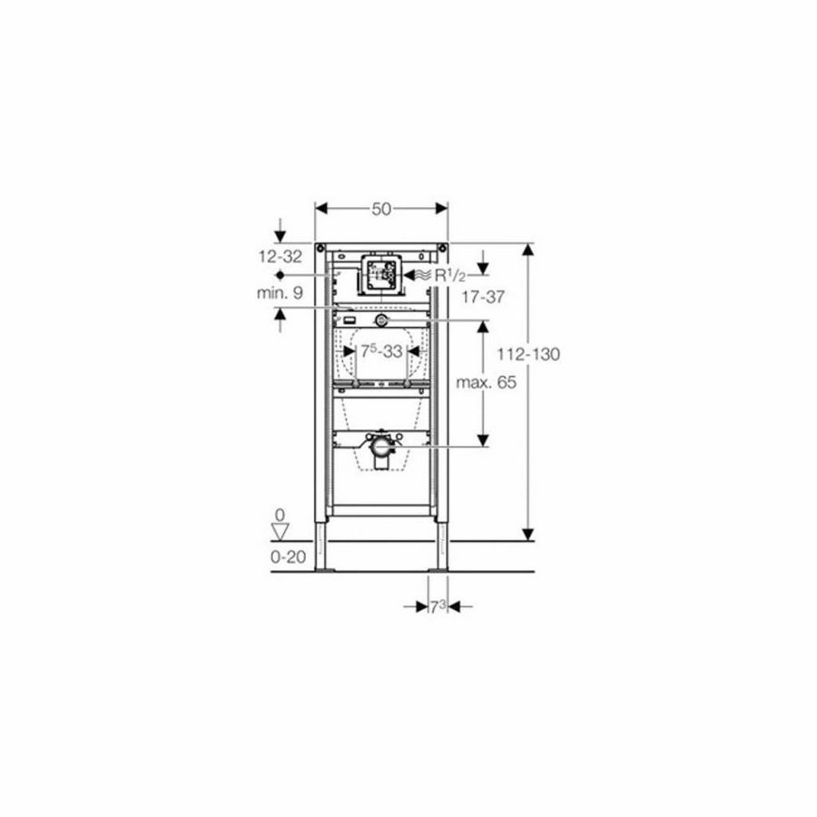 Urinoir Element Geberit Duofix met Frontbediening (hoogte 112-130 cm)