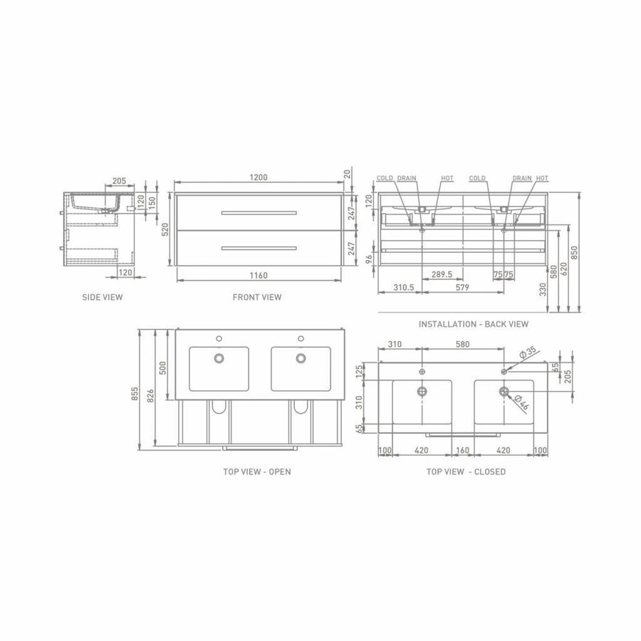 Badkamermeubelset Go By Van Marcke Selena 120cm Softclose Met Spiegel Wit