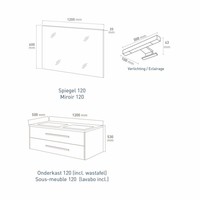 Badkamermeubelset Go By Van Marcke Selena 120cm Softclose Met Spiegel Wit