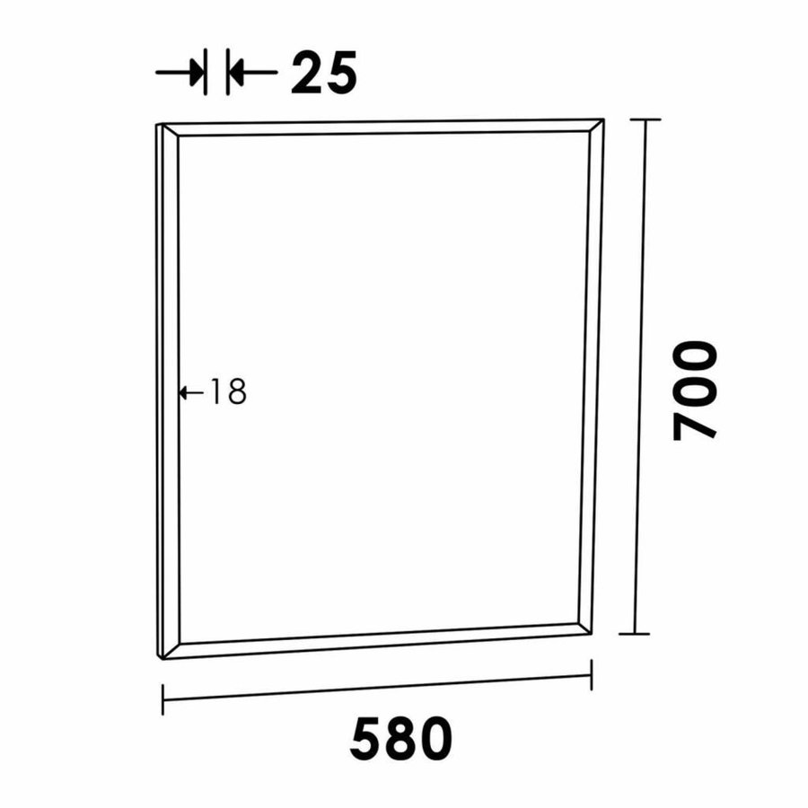 Spiegel Topa Silhouette 60x70x2.5 cm Aluminium Zwart