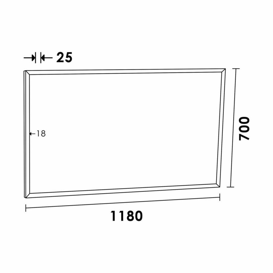 Spiegel Topa Silhouette 120x70x2.5 cm Aluminium Zwart