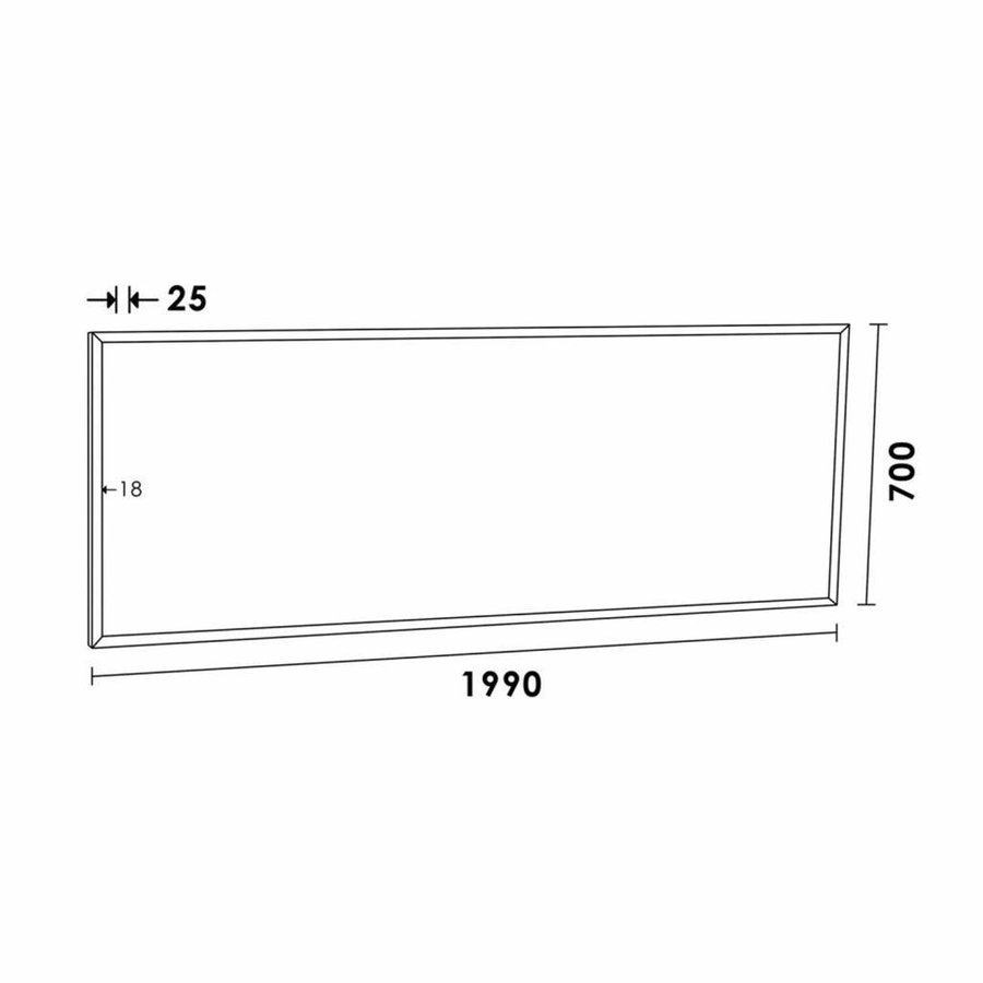 Spiegel Topa Silhouette 200x70x2.5 cm Aluminium Zwart