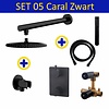Inbouw Regendouche Set 05 Caral Mat Zwart
