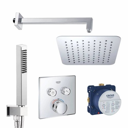 Grohe/Wiesbaden SmartControl Inbouw Doucheset Vierkant Met Hoofddouche 20cm en Handdouche Compleet 