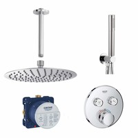 Grohe/Wiesbaden SmartControl Inbouw Doucheset Rond Met Hoofddouche 20 cm en Handdouche Plafond Uitloop Compleet