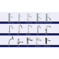 Fonteinset Chepri Mini Xxs 30,5X18X11 Cm Rechts Chroom (Keuze Uit 20 Kranen)