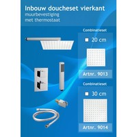 Inbouw doucheset set naxo type 4 douchekop 20 en 30 cm vierkant