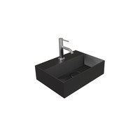 Fontein Salenzi Spy 40x30 cm Mat Zwart (inclusief bijpassende waste)