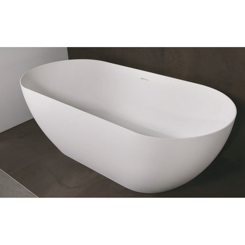 Vrijstaand Ligbad Luca Sanitair Vasca 175x80x58 cm Solid Surface Mat Wit (inclusief afvoer en sifon) 