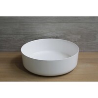 Waskom Opbouw Rond Luca Sanitair 42x42x13,5 cm Mineraalsteen Glans Wit