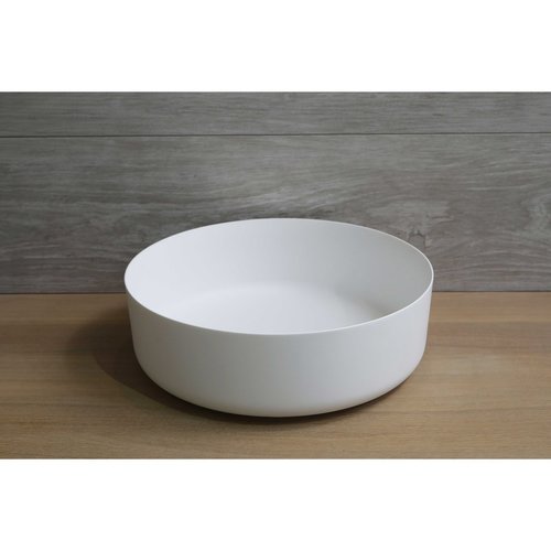 Waskom Opbouw Rond Luca Sanitair 42x42x13,5 cm Solid Surface Mat Wit 