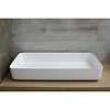 Luca Sanitair Waskom Opbouw Rechthoekig Luca Sanitair 80x40x13,5 cm Mineraalsteen Glans Wit