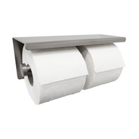 Toiletrolhouder met Plateau Legplankje Dubbel Wiesbaden 304 RVS