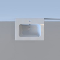 Wastafel Boss & Wessing Pakaru 61x46,5x17 Glans Wit (1 kraangat)