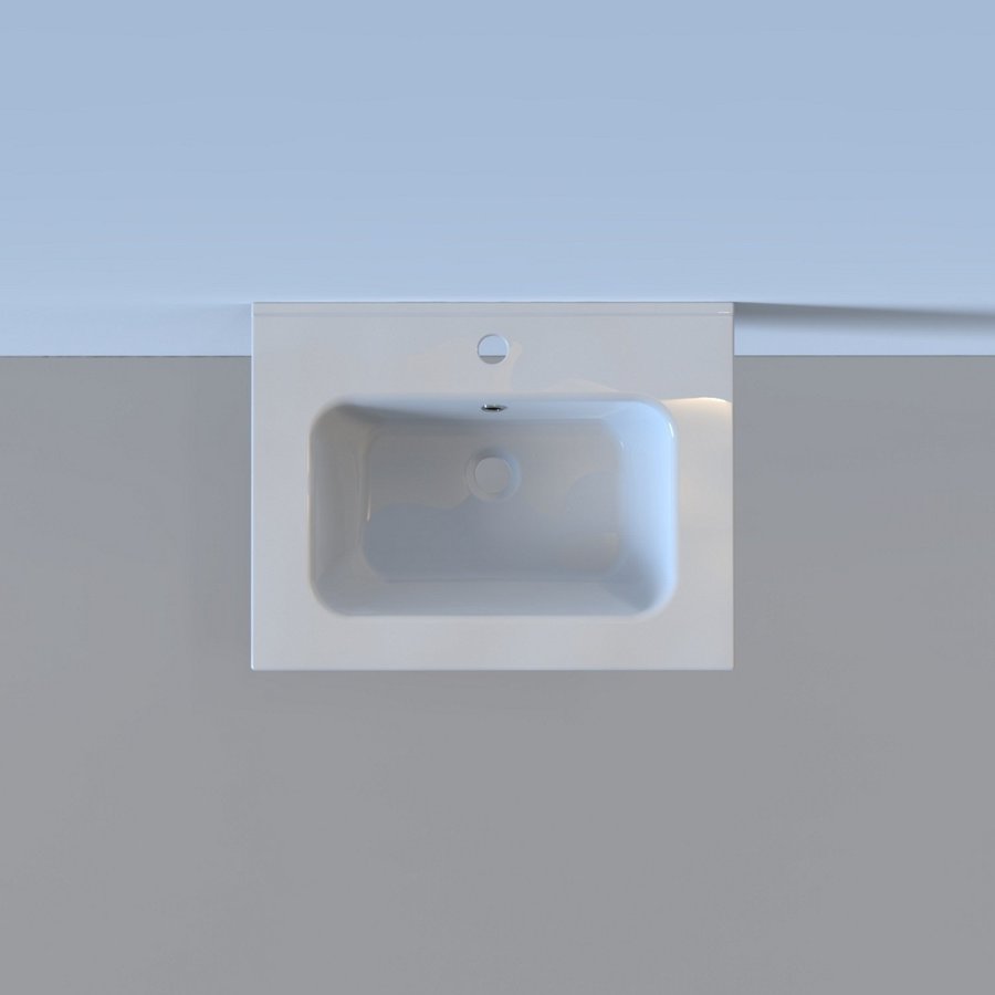 Wastafel Boss & Wessing Pakaru 61x46,5x17 Glans Wit (1 kraangat)