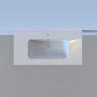 Wastafel Boss & Wessing Pakaru 91x46,5x17 Glans Wit (1 kraangat)