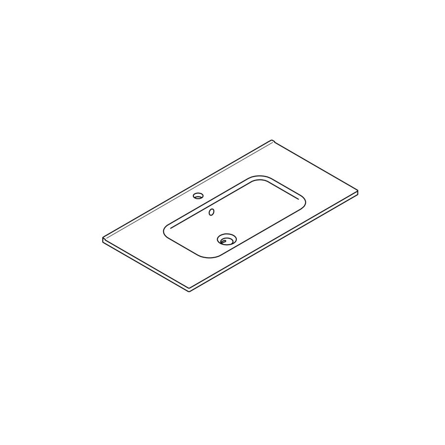 Wastafel Boss & Wessing Pakaru 91x46,5x17 Glans Wit (1 kraangat)