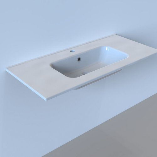 Wastafel Boss & Wessing Pakaru 101x46,5x17 Glans Wit (1 kraangat) 