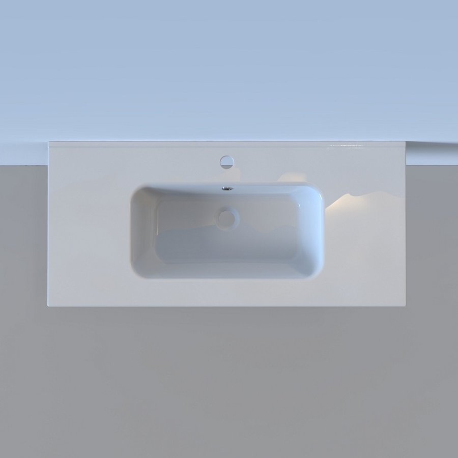 Wastafel Boss & Wessing Pakaru 101x46,5x17 Glans Wit (1 kraangat)