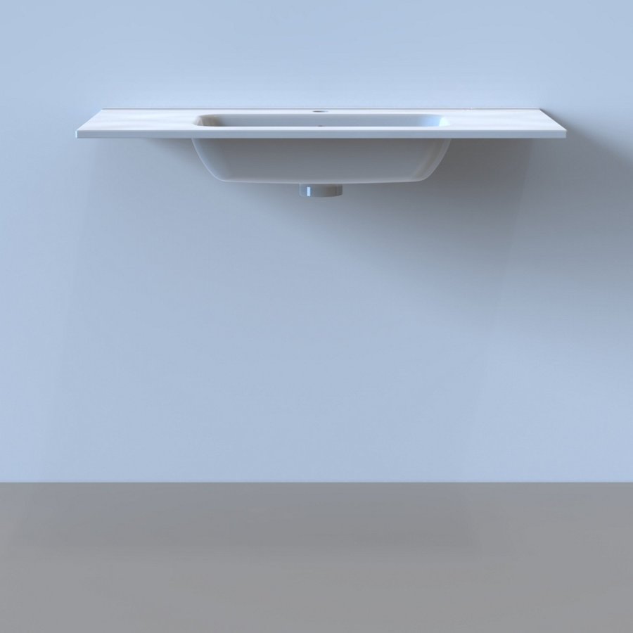 Wastafel Boss & Wessing Pakaru 101x46,5x17 Glans Wit (1 kraangat)