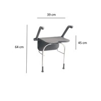 Douchezitting Etac Relax met Armsteunen en Steunpoten 39x45 cm Kunststof Grijs