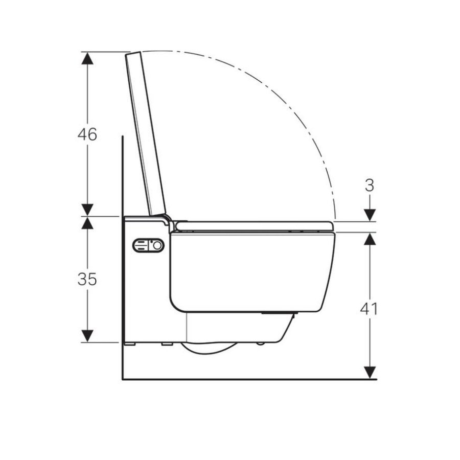 Douche WC Geberit AquaClean Mera Classic met Geurafzuiging Warme Luchtdroging en Ladydouche met Softclose en Deksel Wit