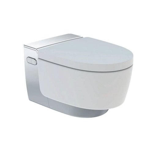 Douche WC Geberit AquaClean Mera Classic met Geurafzuiging Warme Luchtdroging en Ladydouche met Softclose en Deksel Glanschroom 