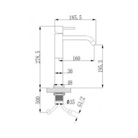 Wastafelmengkraan Boss & Wessing Exclusive XL 1-hendel Chroom