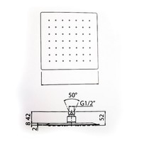 Regen douchekop Mavesteel Bia Vierkant 30cm 304L Geborsteld RVS