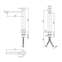 Wastafelmengkraan Mavesteel Isole 29.8 cm 1-hendel Geborsteld RVS