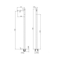 Wastafelmengkraan Vrijstaand Mavesteel Polo 116.9cm 1-hendel Glanzend Chroom (excl. inbouwdeel)