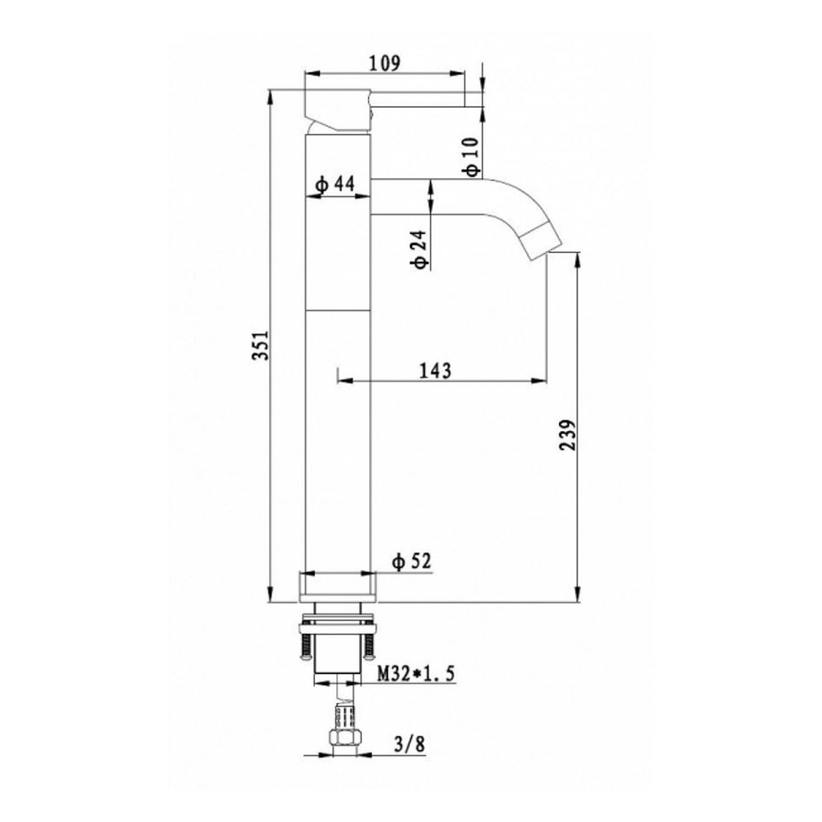 Wastafelmengkraan Best Design Orient 35.1 cm 1-hendel Chroom