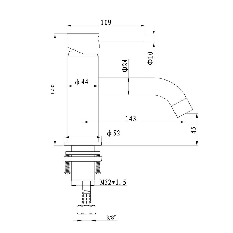 Wastafelmengkraan Best Design Deal 15.6 cm 1-hendel Mat Zwart