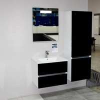 Wastafel Onderkast BWS Twee Soft-Close Laden Greeploos 62x42x50 cm Hoogglans Zwart