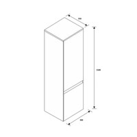 Kolomkast BWS Twee Soft-Close deuren Greeploos 30x35x150 cm Rechts Hoogglans Wit