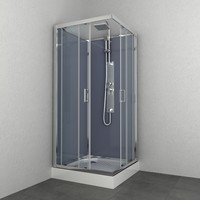 Douchecabine Allibert Everest 225x90x90 cm Vierkant Hoekinstap Schuifdeuren 4mm Helder Glas